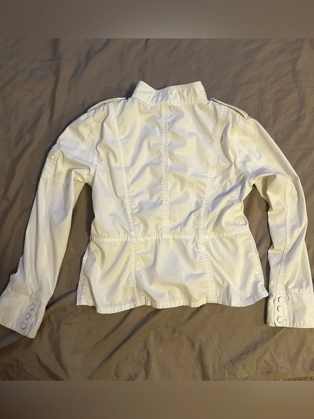 TORY BURCH Women's Sgt. Pepper Jacket Chalk (Ivory) Denim Coat Button Sz M $295